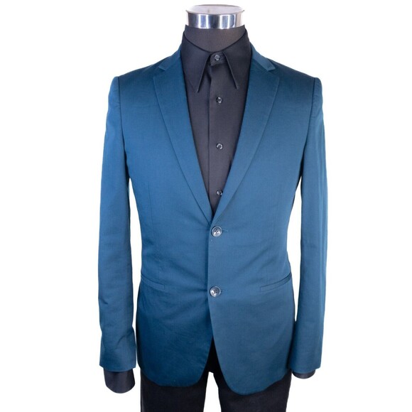 Theory Mens Cotton Unconstructed Blue Sport Coat Jacket Sz 36 Two Button EUC - Picture 2 of 14